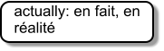 actually: en fait, en réalité