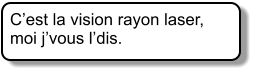 C’est la vision rayon laser, moi j’vous l’dis.